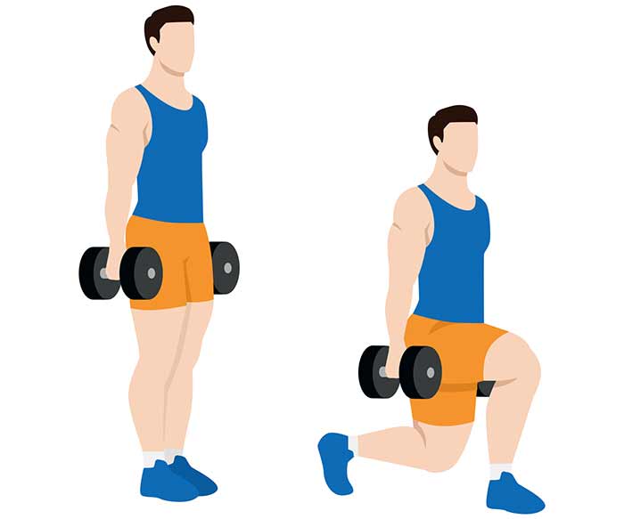 لانج با دمبل