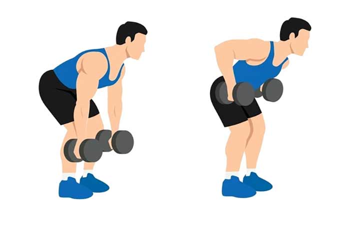 زیربغل خم با دمبل